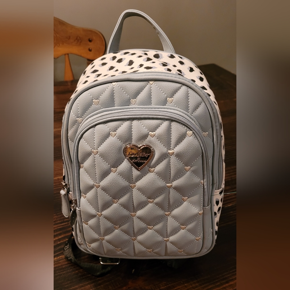 Betsey Johnson Blue/White Jax hearts and animal print